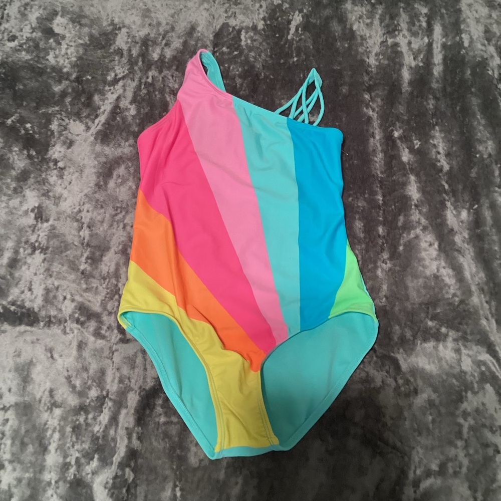 Colorful One-Shoulder Swimsuit